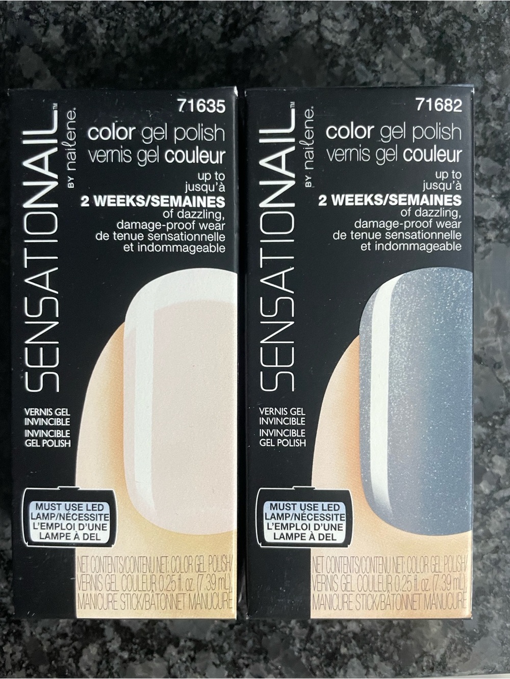 Color Gel Polish Set - Clear & Grey